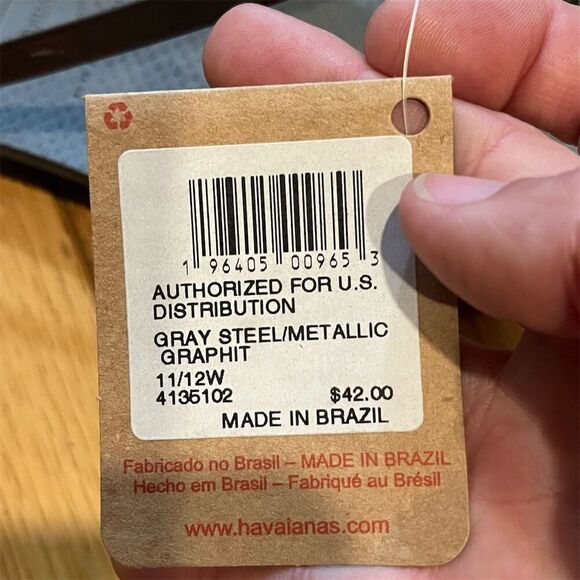 Havaianas Women's Flip Flops Gray Size 11/12W Beach Casual Sandals - Picture 4 of 8